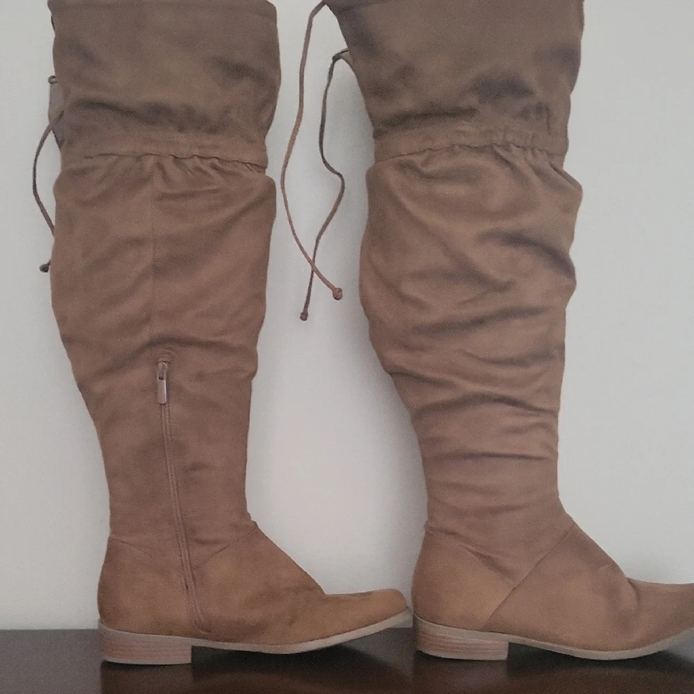 Lane Bryant Tall Slouch Over-the-Knee Boots in Brown